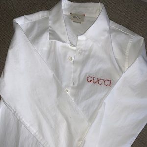 Kids white Gucci button down
